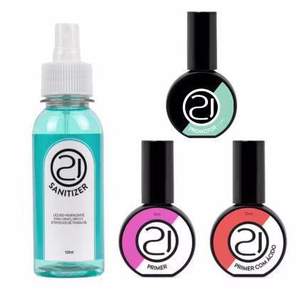 Imagem do produto Kit Preparadores Nails 21 Sanitizer + Primer + Primer Ácido