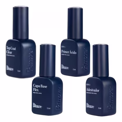 Imagem do produto Gel Base Flex Clear Bluwe + Primer + Adesivador + Top Coat