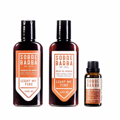 Imagem do produto Trio Sobrebarba - Shampoo, Balm e Óleo de Barba - Light my Fire