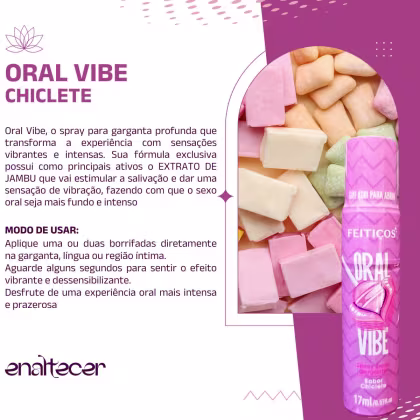 Imagem do produto Oral Vibe Chilete - Spray Garganta Beijável Saliva Facilitador 15g