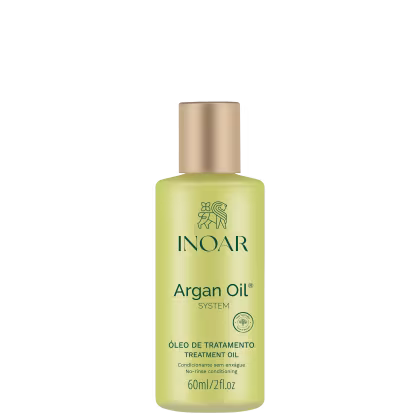 A imagem mostra o Óleo Capilar Argan Oil System da marca Inoar.