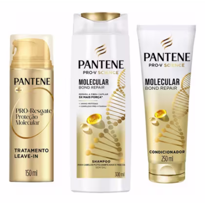 Imagem do produto Kit Molecular Bond Repair Shampoo, Condicionador e Leave-in | Pantene