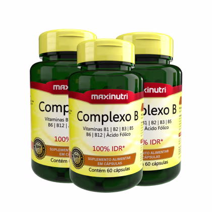 Imagem do produto Kit 03 Complexo B Vitaminas100% IDR Maxinutri 60 Capsulas