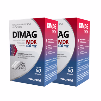 Imagem do produto Kit 02 Dimag MDK Di-Magnésio Malato K2-7 Maxinutri 60 Caps