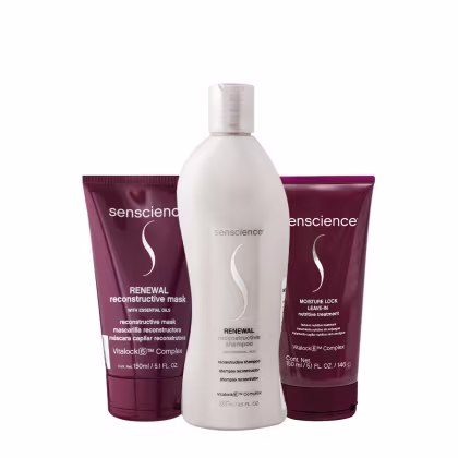 Imagem do produto Kit Senscience Renewal Shampoo Máscara e Moisture Leave-in (3 produtos)