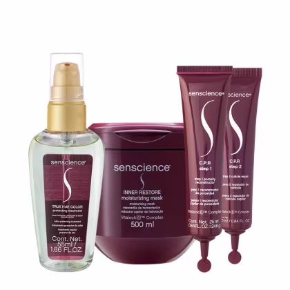 Imagem do produto Kit Senscience Inner Restore Máscara 500g True Hue Óleo e C.P.R Ampola (3 produtos)