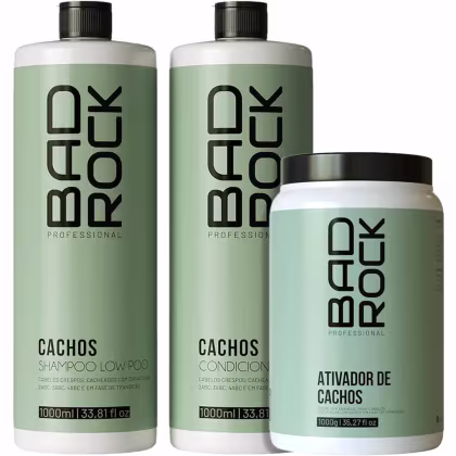 Imagem do produto Bad Rock Cachos - Kit Cabelos Crespos e Cacheados Salão Trio (3 Produtos)