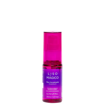 A imagem mostra o Óleo Capilar Liso Mágico da marca Lowell.