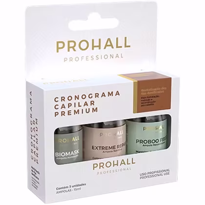 Imagem do produto Prohall - Kit Cronograma Ampolas de Tratamento Premium Box 3x 15ml