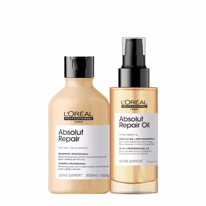Kit L'Oréal Professionnel Serie Expert Absolut Repair Gold Quinoa + Protein Nutrição Power, 2 produtos.