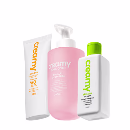 Imagem do produto Kit Creamy Skincare Emulsão de Limpeza Tranexâmico FPS60 Protetor Solar (3 produtos)