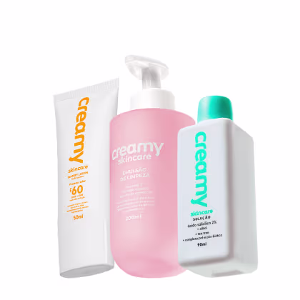 Imagem do produto Kit Creamy Skincare Emulsão de Limpeza Salicílico FPS60 Protetor Solar (3 produtos)