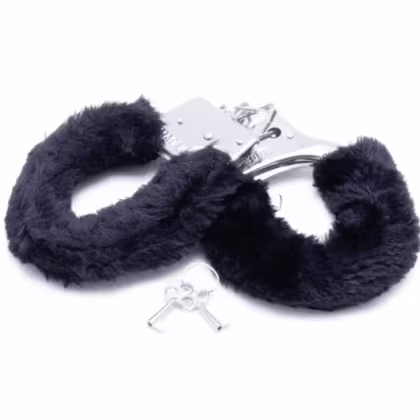 Algema de Pelúcia Sexy Import Hand Cuffs Preto, 1 produto.