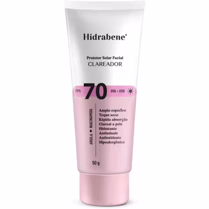 Imagem do produto Protetor Solar Facial Hidrabene FPS 70 Clareador 50g