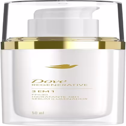 Imagem do produto Dove Regenerative Tratamento Facial 3 Em 1 Sérum Iluminador, Hidratante E FPS 30 50ml Com Ação Antissinais