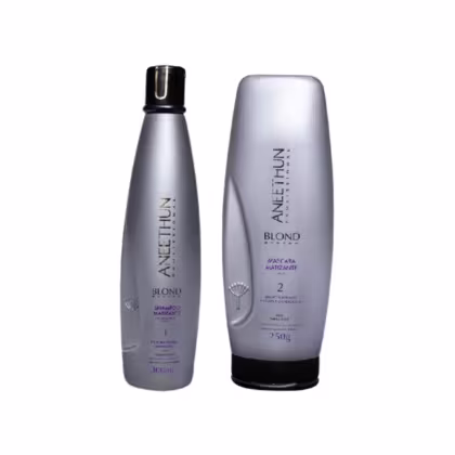 Imagem do produto Kit Aneethun Blond – Shampoo Matizador 300 mL + Máscara Matizadora 250 g - Neutraliza Tons Amarelados e Realça o Loiro
