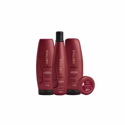 Imagem do produto Kit Force System Aneethun – Tratamento Fortalecedor Completo para Cabelos Shampoo + Máscara + Finalizador + Dose Concent