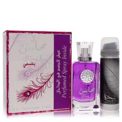 Imagem do produto Kit Presente Feminino Lattafa Mahasin Crystal Violet EDP With 50 Ml Desodorante Em 100