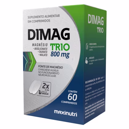 Imagem do produto Dimag Trio Magnésio Bisglicinato Taurato e Malato 60 Caps Maxinutri