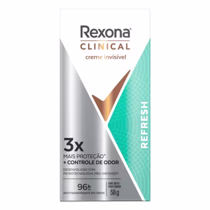 Imagem do produto Desodorante Antitranspirante Creme Rexona Clinical Refresh 96h 58g