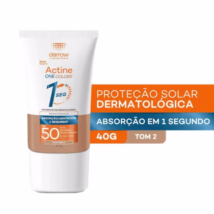 Proteção solar dermatológica. Absorção em 1 segundo. FPS 50. Tom 2