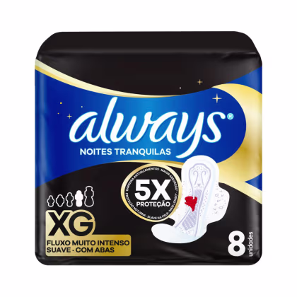 Imagem do produto Absorvente Always Noites Tranquilas Suave XG 8 Unidades