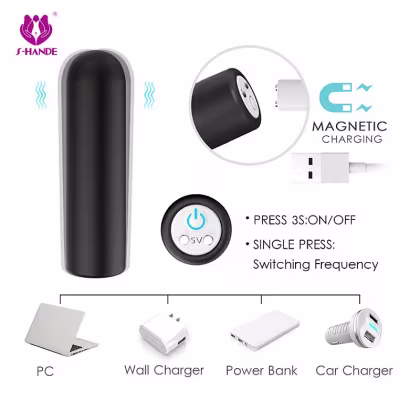 Imagem do produto Bullet Estimulador Recarregável Ultra Forte Seed S-Hande - Preto