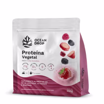 Imagem do produto Proteína Vegetal Frutas Vermelhas 450g Ocean Drop