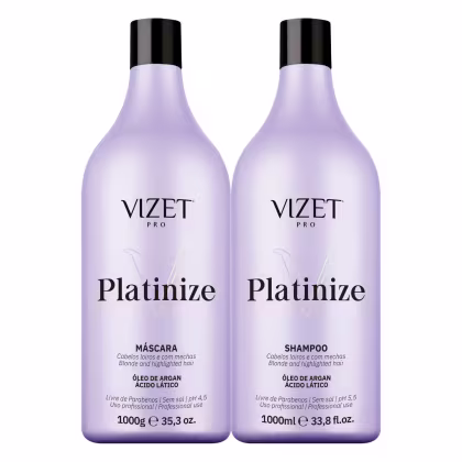 Imagem do produto Shampoo e Máscara Matização Cabelos Loiros e Grisalhos Platinizze Vizet