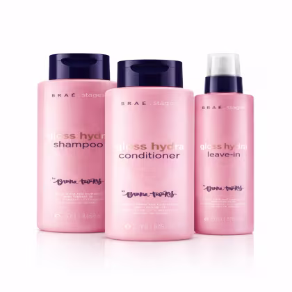 Imagem do produto Kit Braé Stages Gloss Hydra Shampoo 250ml + Condicionador 250ml + Leave-in 200ml Bruna Tavares Hidratação