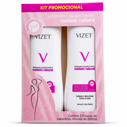 Imagem do produto Kit Sabonete Íntimo Rosa Vizet 200ml