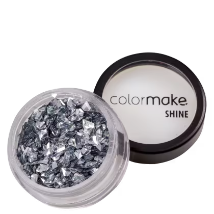Imagem do produto Colormake Shine Formatos Diamante 3D Prata Holográfico - Glitter 2g