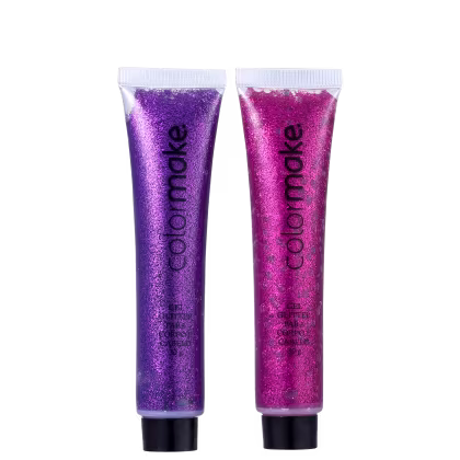 Imagem do produto Kit Colormake Gel Glitter Rosa e Roxo (2 Produtos)