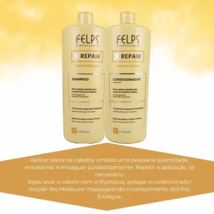 Imagem do produto Felps X Repair Bio Molecular Kit Shampoo e Condicionador 1L
