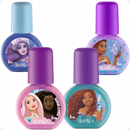 Imagem do produto Kit Impala Disney A Pequena Sereia: 4 Esmaltes Infantil 6ml