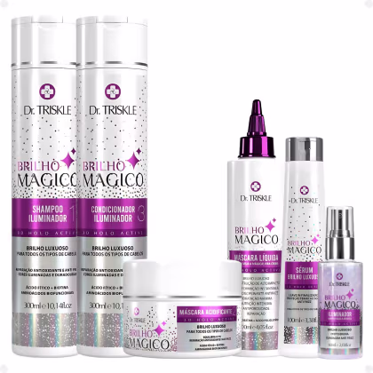Imagem do produto Kit Dr Triskle Brilho Mágico: Shampoo, Condicionador, Máscara, Máscara Líquida, Sérum e Iluminador
