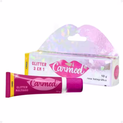 Hidratante Labial Cimed Carmed Glitter 3 em 1, 10g.