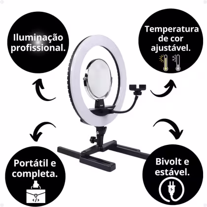 Imagem do produto Ring Light Mesa Klass Vough Kv Table Ref. Rl-0003
