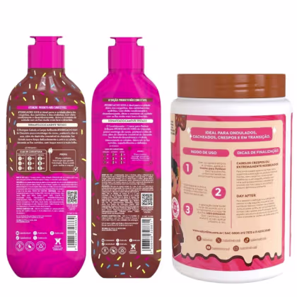 Imagem do produto Kit Salon Line Kids: Shampoo e Condicionador + Creme para Pentear Chocolate