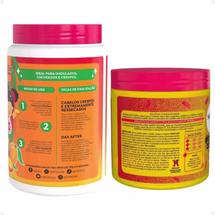 Imagem do produto Kit Salon Line Kids: 1 Creme para Pentear Cachinhos Ativados e 1 Gelatina Super Volume Manga