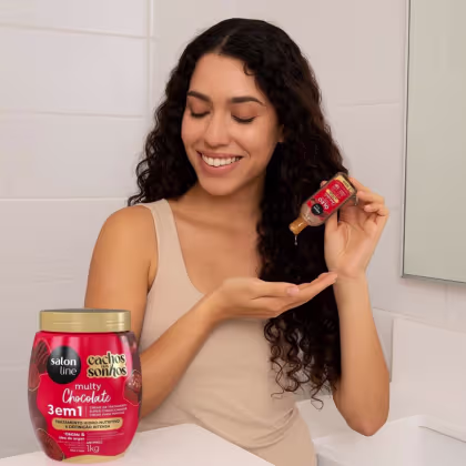 Imagem do produto Kit Salon Line Multy Maravilhas: 1 Creme Multifuncional e 1 Óleo Chocolate