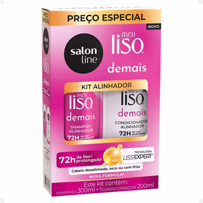 Imagem do produto Kit Salon Line Meu Liso Demais Alinhador: Shampoo 300ml e Condicionador 200ml + Spray Defrizante Desembaraçante 240ml