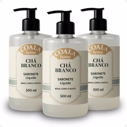 Imagem do produto Kit Coala Home: 3 Sabonetes Liquidos Chá Branco 500ml