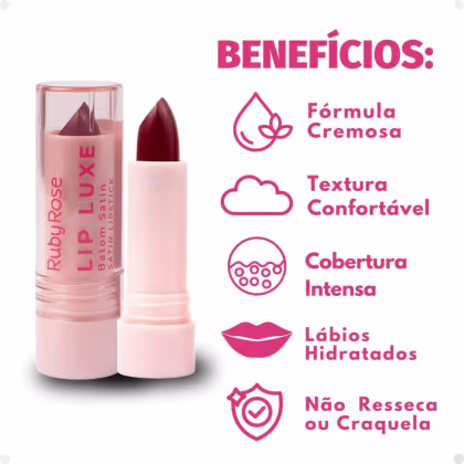 Imagem do produto Batom Satin Ruby Rose Lip Luxe LL80 Hb-L6000-8
