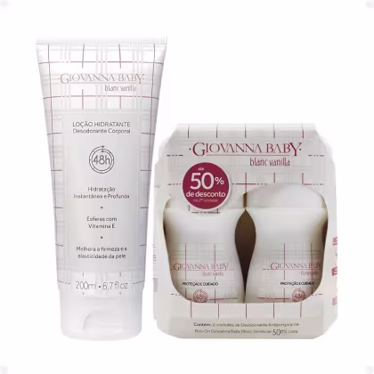 Imagem do produto Kit Giovanna Baby Blanc Vanilla: 2 Desodorantes Roll-on e 1 Loção Hidratante