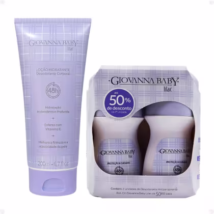 Imagem do produto Kit Giovanna Baby Lilac: 2 Desodorantes Roll-on e 1 Loção Hidratante