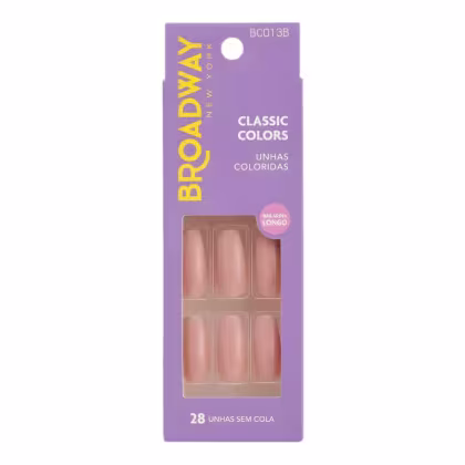 Imagem do produto Unhas Postiças Broadway Kiss Ny Classic Colors Bailarina Longo Moonlight Bc013b