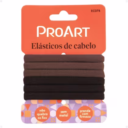Imagem do produto ProArt Cor Marrom Ec07b - Elásticos de Cabelo Pequenos (6 Unidades)