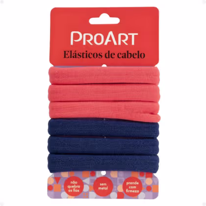 Imagem do produto ProArt Cor Azul e Laranja Ec19b - Elásticos de Cabelo (6 Unidades)