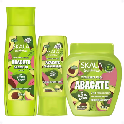 Imagem do produto Kit Skala Frutástica Abacate: Shampoo e Condicionador 200ml + Creme Tratamento 1000g